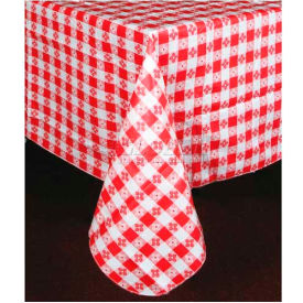 Checkered Table Cloth , 52"L, 52"W, PVC W/ Flannel Backing, Square, Green & White