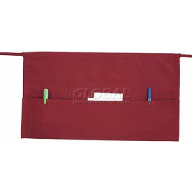 Triple Pocket Waist Apron, Burgundy, 11-5/8"x21-1/2"