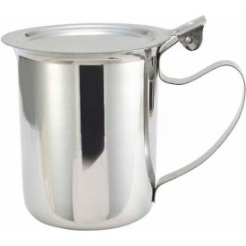 Creamer W/ Flat Cover, 10 Oz., Stainless Steel, Stackable