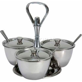 3 Unit Relish Server, Holds 3 Canisters, Stainless Steel