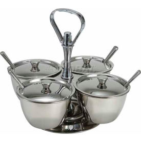 4 Unit Relish Server, Holds 4 Canisters, Stainless Steel