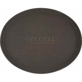 Non-Slip Fiberglass Tray, 26''D, Oval, Black