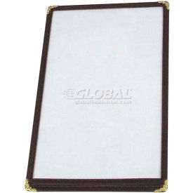 Single Menu Cover, 9-1/2"W, 12"H, Plastic W/ Vinyl Binding, Single Page, Blue