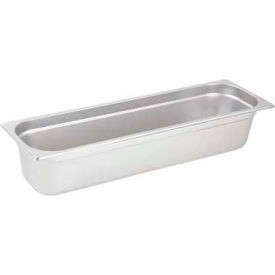 Half-Size Long Steam Table Pan, 21"L, 6-1/2"W, 4"H, Stainless Steel, Standard Weight