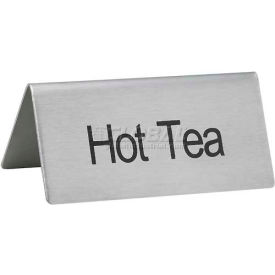 Tent Sign, Hot Tea, 3"L, 1-1/2"H, Stainless Steel