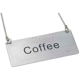 Chain Sign, Coffee, 3-1/2"L, 1-3/4"H, Stainless Steel