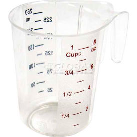 Measuring Cup W/ Red & Blue Markings, 1 Cup, Clear, Plastic