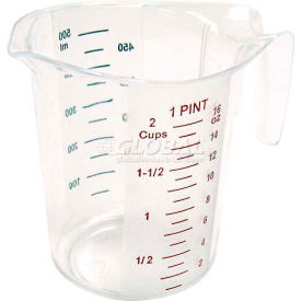 Measuring Cup with Red & Blue Markings, 1 pt, Clear Plastic