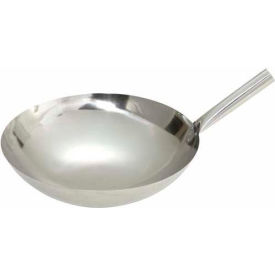 Wok with Riveted Handle, 16" Diameter, Stainless Steel
