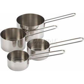 4-Piece Measuring Cup Set, Stainless Steel w/Wire Handle