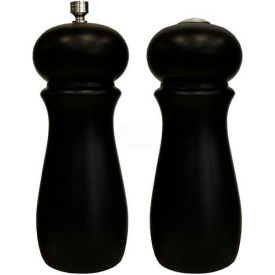 Salt & Pepper Grinders, 6"H, Rubberwood, Black Matt Finish, 2 Piece Set
