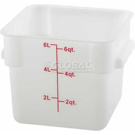Square Storage Container, 10-13/16"L x 8-13/16"W x 7-9/64"H, White