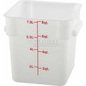 Square Storage Container, 10-13/16"L x 8-13/16"W x 9"H, White