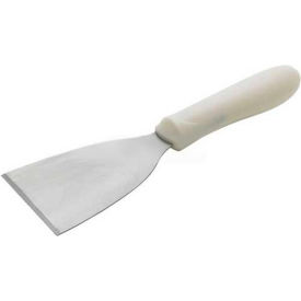 Scraper, 3"L Blade, 4"W, White Polypropylene Handle