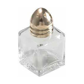 Square Shakers with Brass Tone Tops, 12-Pack