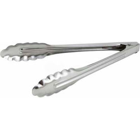 Winco UT-9LT Utility Tong, 9"L, Medium Weight Stainless Steel