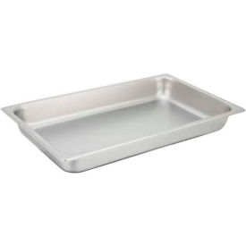 Full-Size Steam Pan, 2-1/4"H, 20-3/4" L, 12-3/4" W, Stainless Steel, Standard Weight