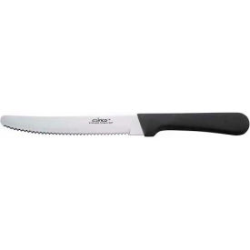Steak Knife, 5"L, Black Pastic Handle, Serrated Blade, 12/Pack