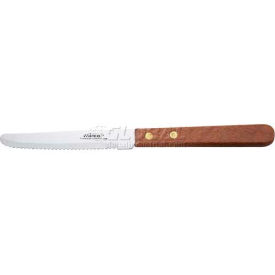 Steak Knife, 4-1/2"L, Wood Handle, Round Tip, 12/Pack