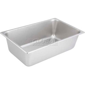 Full-Size Steam Pan, 6"H, 20-3/4" L, 12-3/4" W, Stainless Steel, Standard Weight