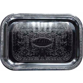 Rectangular Serving Tray, 20"L, Chrome, Gadroon Edge With Engraving