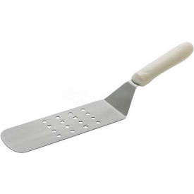 Flexible Turner W/ Perforated Blade, 9-1/2"L Blade, 3"W, White Polypropylene Handle