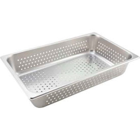 Full-Size Perforated Food Pan, 20-3/4"L, 12-1/2"W, 4"H, Stainless Steel