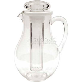 Pitcher with Ice Tube, 2 Qt., Stainless Steel, 12/Pack