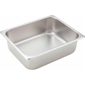 Half-Size Steam Table Pan, 10-3/8", 12-3/4"W, 4"H, Stainless Steel, Standard Weight