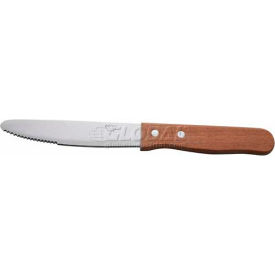 Extra Large Steak Knife, 5"L, Wood Handle, Serrated Blade, Heavy Duty, 12/Pack