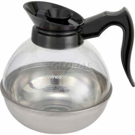 Plastic Coffee Decanter, 64 oz, Stainless Steel Base