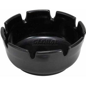 Round Ashtray, 4"D, Black, Plastic, 12/Pkg.