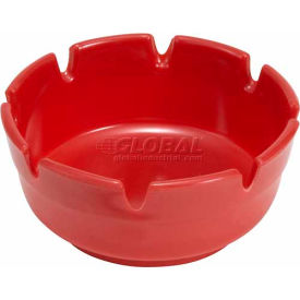 Round Ashtray, 4"D, Red, Plastic, 12/Pkg.