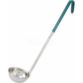 Single Piece Ladle, 4 oz, Green, 12-1/2", Stainless Steel