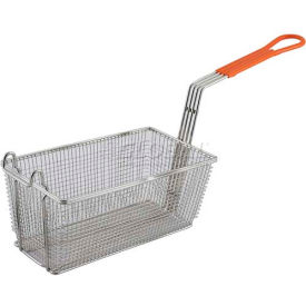 Heavy Duty Fry Basket, Rectangle, Orange Plastic