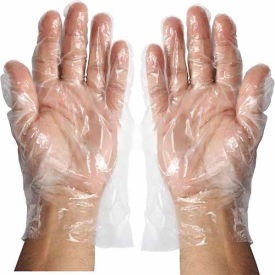 Disposable Plastic Food Service Gloves, Medium, Clear, 500/Box