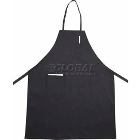 Full Length Bib Apron with Pocket, Black. 31"x26"
