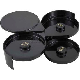 3-Tier Glass Rimmer W/ Color Box, Plastic, 6-1/2"D, Black