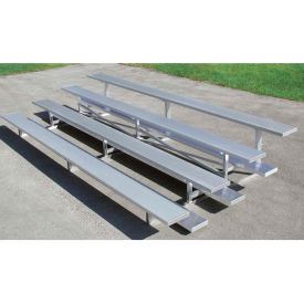 4 Row Low Rise Aluminum Bleacher, 7-1/2' Long, Single Footboard