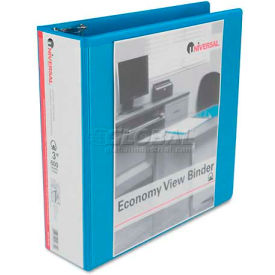 Economy D-Ring Vinyl View Binder, 3" Capacity, Light Blue