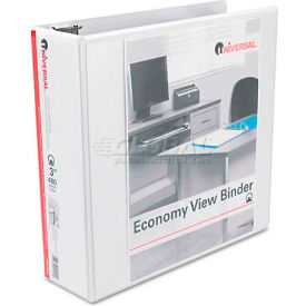 Round Ring Economy Vinyl View Binder, 3" Capacity, White