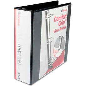 Comfort Grip Deluxe Plus D-Ring View Binder, 3" Capacity, 8-1/2 x 11, Black