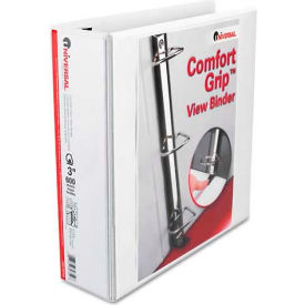 Comfort Grip Deluxe Plus D-Ring View Binder, 3" Capacity, 8-1/2 x 11, White