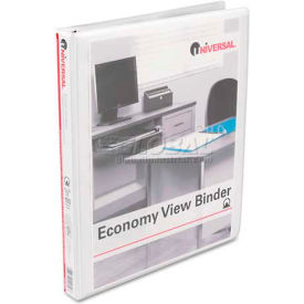 Round Ring Economy Vinyl View Binder, 1/2" Capacity, White