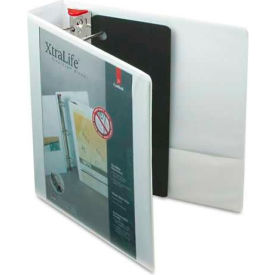 XtraLife ClearVue Non-Stick Locking Slant-D Ring Binder, 2", White