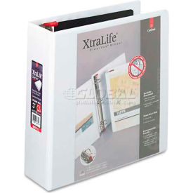 XtraLife ClearVue Non-Stick Locking Slant-D Ring Binder, 3", White