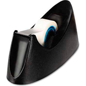 Desktop Tape Dispenser, 1" Core, Weighted Nonskid Base, Black