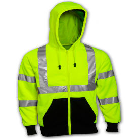 Class 3 Hooded Sweatshirt, Fluorescent Lime, Medium