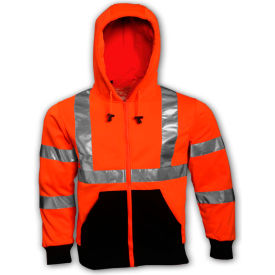 Class 3 Hooded Sweatshirt, Fluorescent Orange, XL