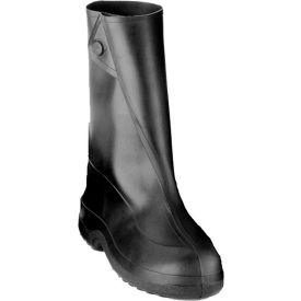 Rubber 10" Work Overshoes, Black, Cleated Outsole, XL